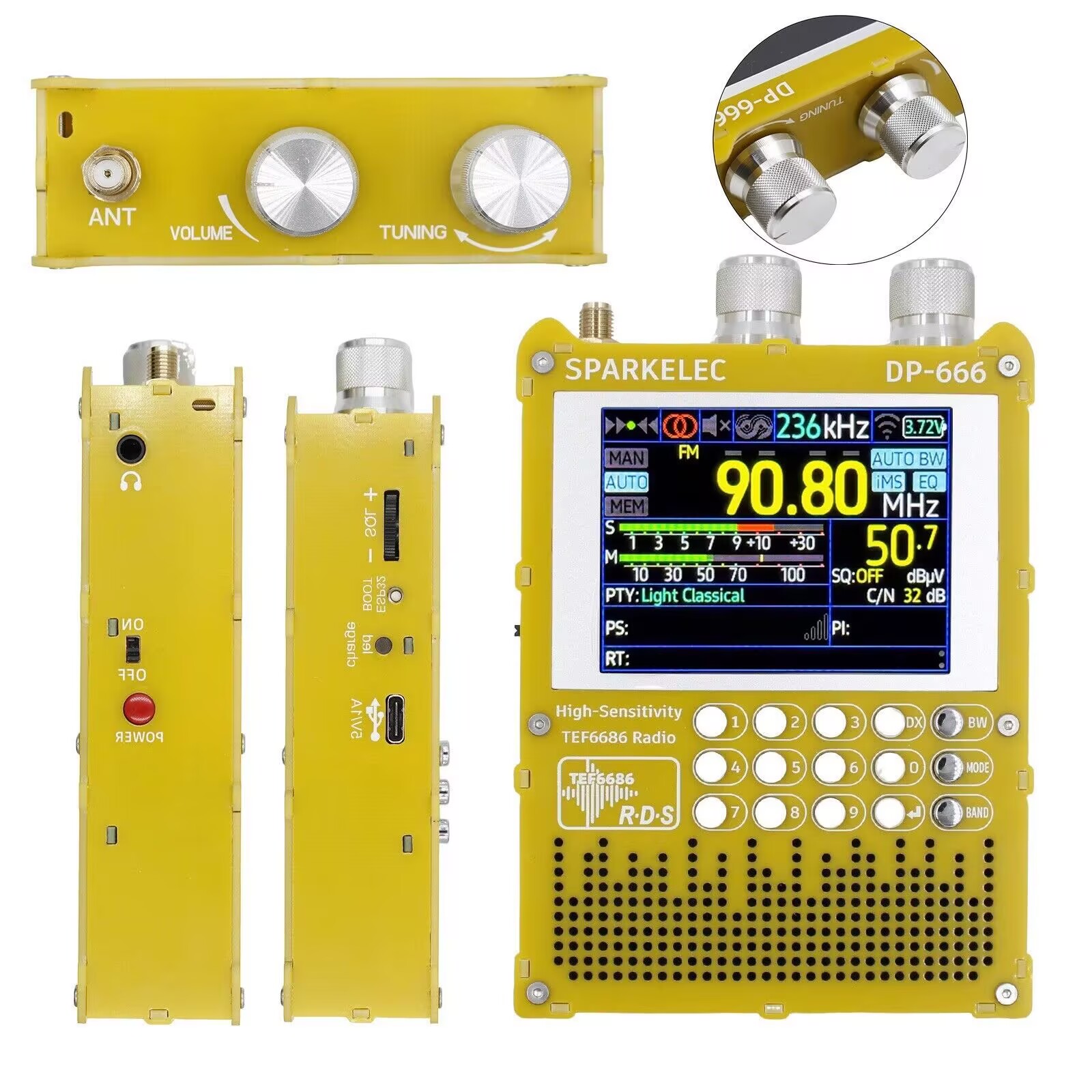 جديد DP-666 TEF6686 راديو حساس - مراجعة Devkitc وسعره